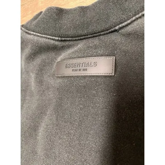 Fear of God Essentials Crewneck Sweatshirt Black Oversized L Logo - Picture 7 of 11
